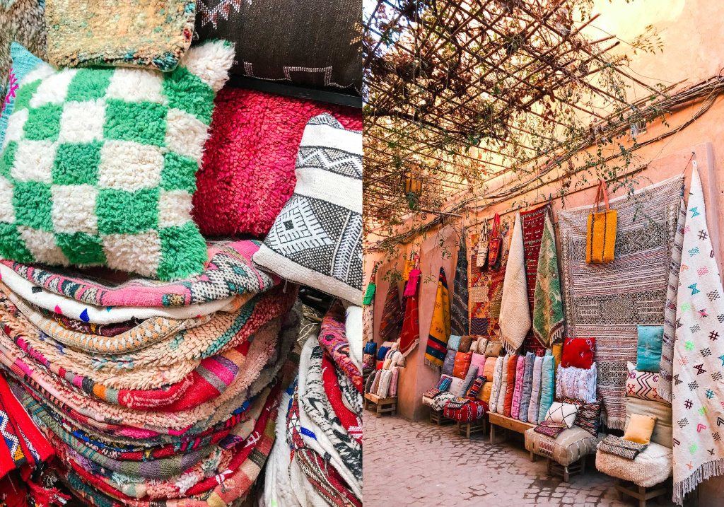Kussens en tapijten kopen in Marrakesh